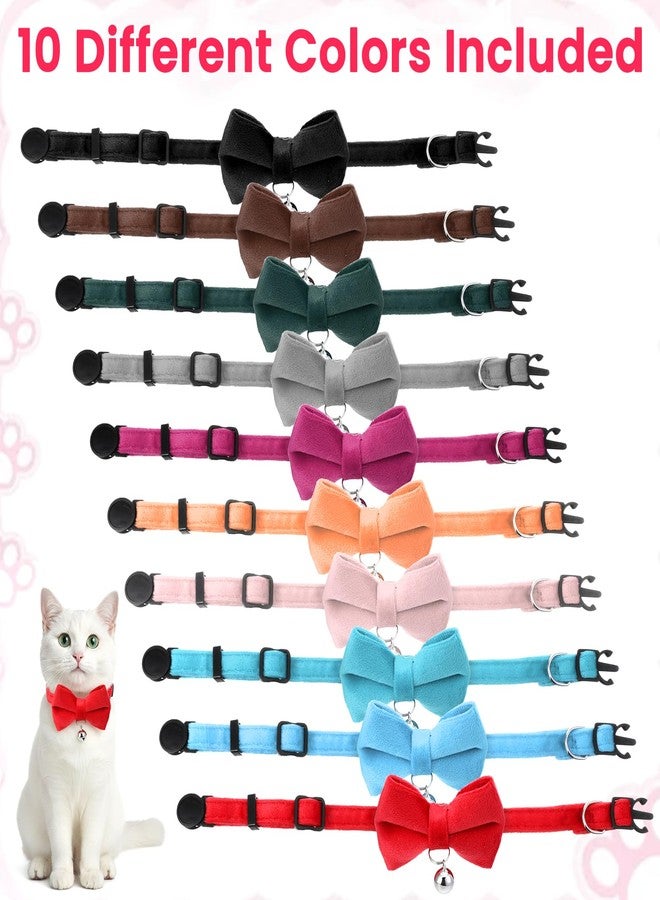 JOUTYFOR 20 Pcs Cat Bowtie Collars with Bell, Solid Colors Kitten Bow Breakaway Cat Bowtie for Boys Girls, Adjustable Pet Collar with Safety Buckle Kitten Puppy Pet Accessories - Image 5